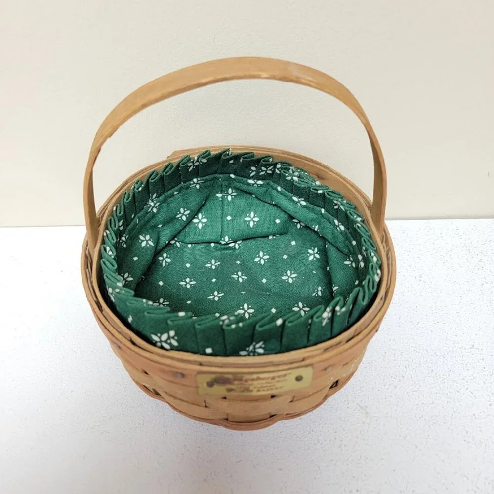 Longaberger 1985 Christmas Collection Cookie Basket Heritage Green Liner Collect